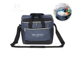 18-liter cooler bag with mesh pockets, perfect for storing food and drinks during trips or outings. Modern and elegant design