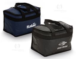 Bolsa térmica bagum 13L soldada na cor preta, vazio, com alça de mão, fecho em zíper, ideal para transportar alimentos e