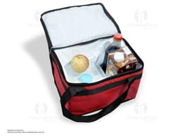 Bolsa térmica bagum 13L soldada na cor preta, vazio, com alça de mão, fecho em zíper, ideal para transportar alimentos e