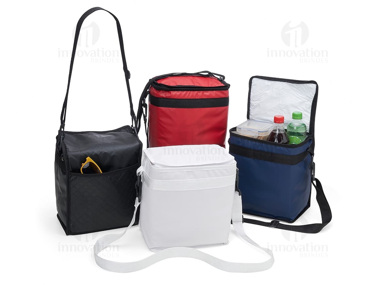 Bolsa térmica 11 litros para viagem, moda casual em nylon com alça, zíper e espaço amplo. Ideal para manter seus alimentos frescos durante a jornada.