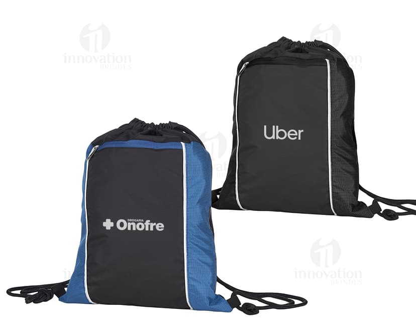 Mochila Saco Impermeável com Zíper em couro preto, moderna e elegante. Perfeita para viagens, negócios, compras e estilo casual. Equipada com alça, bolsos e fecho de zíper para armazenamento seguro. Ideal para homens de sucesso e negócios.