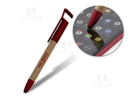 Caneta ecológica com suporte: a solução sustentável perfeita para o seu escritório! Feita de material plástico reciclado