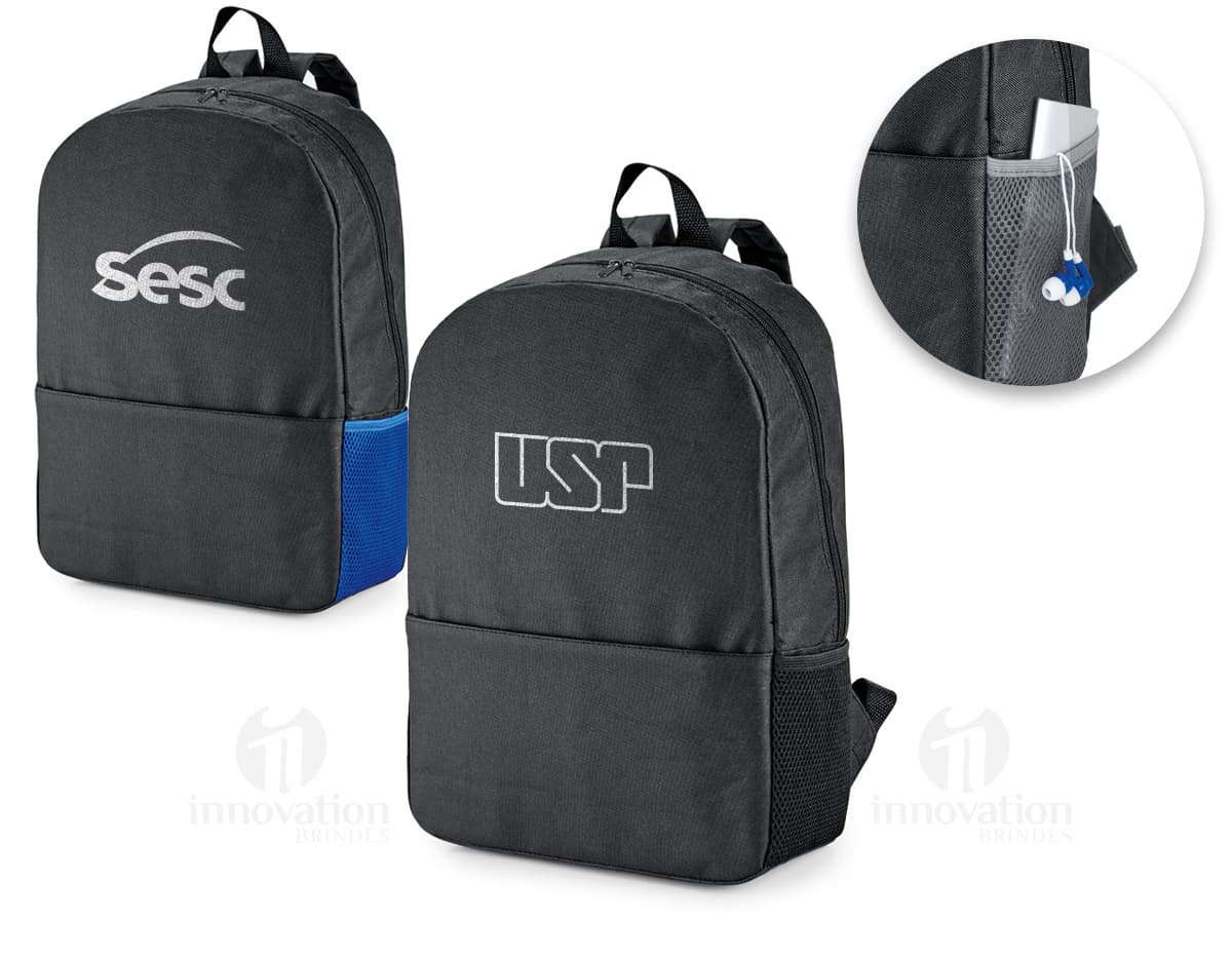 Mochila para notebook em couro preto moderna e elegante com zíper e alça. Perfeita para viagens de negócios e armazenamento pessoal. Compre já!