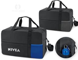 Black vintage leather sports bag for travel and sports equipment. Ideal for storing personal sports accessories with style