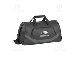 Bolsa esportiva preta de couro moderna e elegante para viagem. Acessório de luxo para quem busca praticidade e estilo. Com
