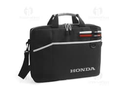 Fotografie einer schwarzen Notizmappe für einen 15,6 Zoll Laptop, aus gepolstertem 600D-Leder, mit Griff, Reißverschluss