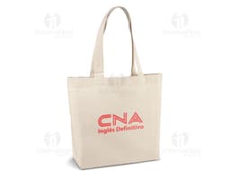 Sacola de algodão canvas 280g com bolso, ideal para compras e transporte de mercadorias. Feita de material resistente, possui