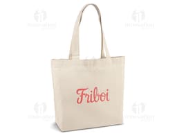 Sacola de compras de algodão 180g com alças de 65 cm, perfeita para armazenar suas compras com segurança e estilo. A sacola é