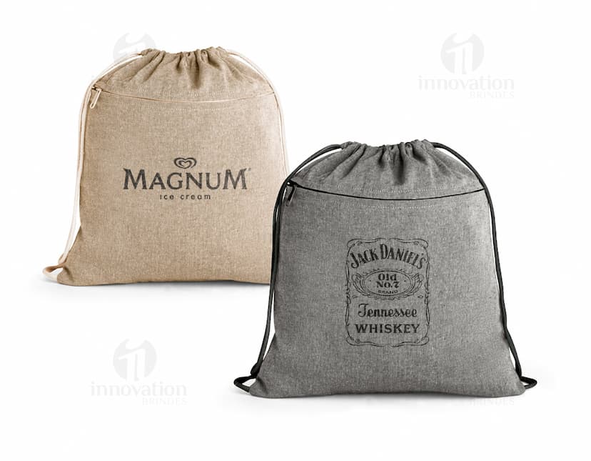 mochila saco de algodão 370 x 410 mm Personalizado