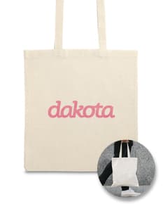 Sacola de algodão marrom com alças costuradas, ideal para uso em compras e segurança de objetos.