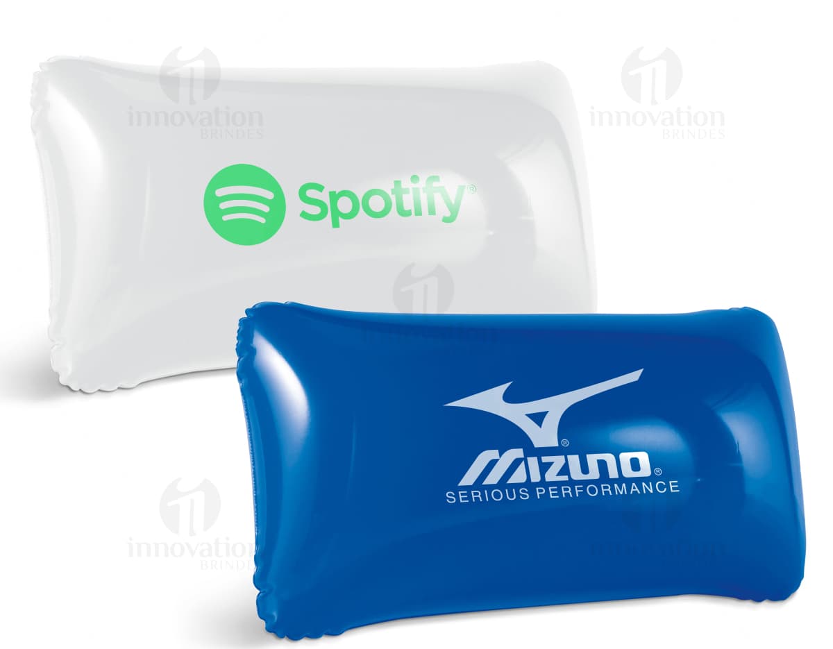 Almofada inflável - Produto promocional personalizado para brindes empresariais. Design moderno e confortável para relaxar em qualquer lugar. Ideal para viagens, eventos ao ar livre e momentos de lazer. Leve, compacta e fácil de transportar. Personalize com a sua marca e promova o seu negócio com estilo!
