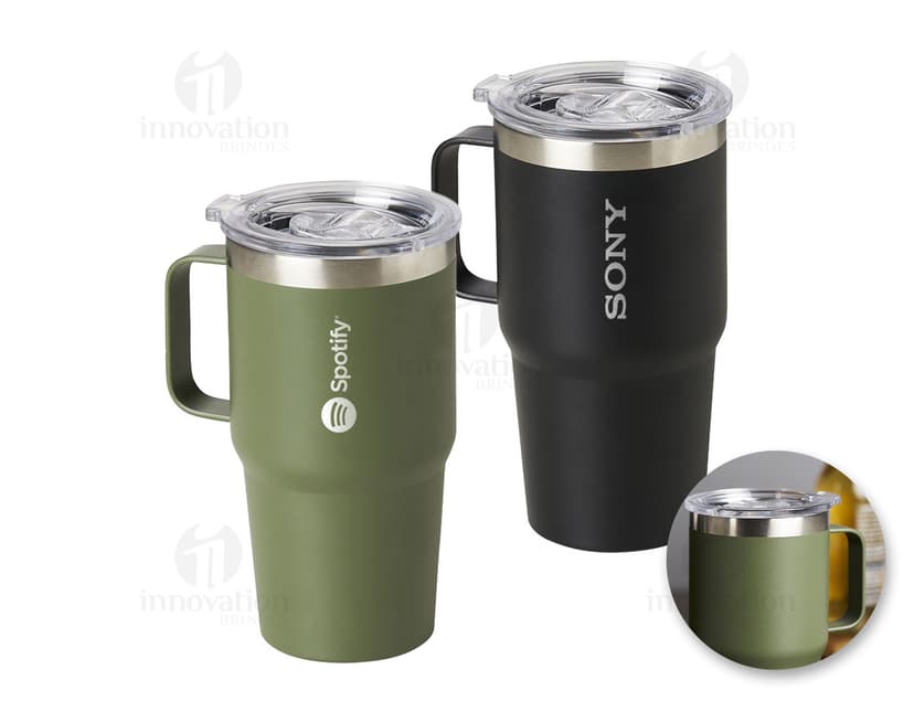 Caneca Térmica Inox 700ml, resistente e durável, ideal para manter a temperatura de bebidas por mais tempo.