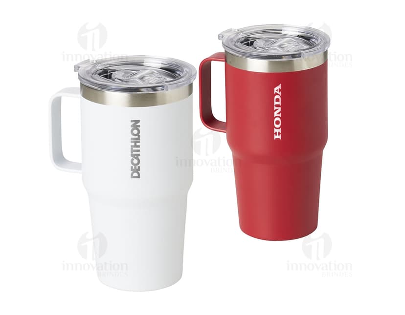 Caneca Térmica Inox 700ml, resistente e durável, ideal para manter a temperatura de bebidas por mais tempo.