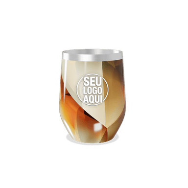 Copo Térmico Slim Geométrico Bege Inox personalizado