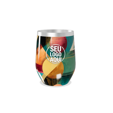 Copo Térmico Slim Colorido Geométrico Inox personalizado