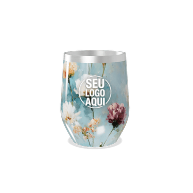 Copo Térmico Slim Floral Azul personalizado