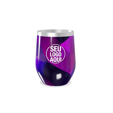 Copo Térmico Slim Roxo Geométrico Inox personalizado
