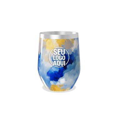Copo Térmico Slim Estampa Abstrata Azul personalizado