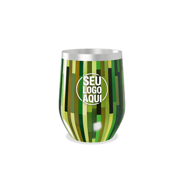 Copo Térmico Slim Verde Listrado Inox personalizado