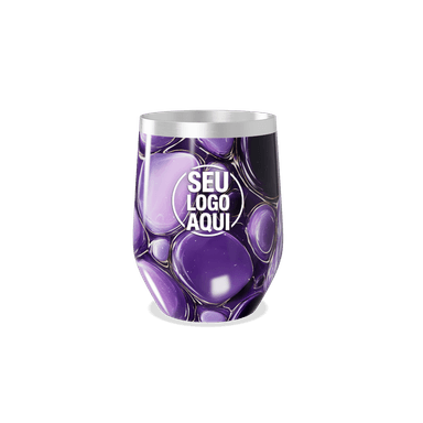 Copo Térmico Slim Roxo Com Estampa Abstrata personalizado