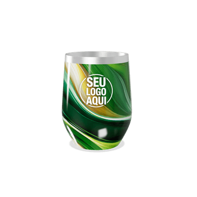 Copo Térmico Slim Verde Abstrato Aço Inox personalizado