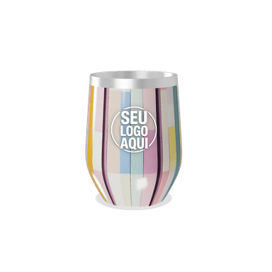 Copo Térmico Slim Listrado Colorido Inox personalizado