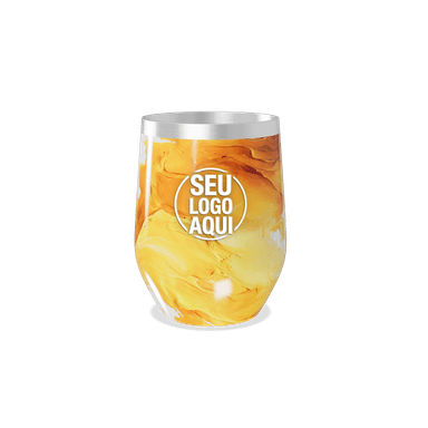 Copo Térmico Slim Estampa Marmorizada Laranja personalizado