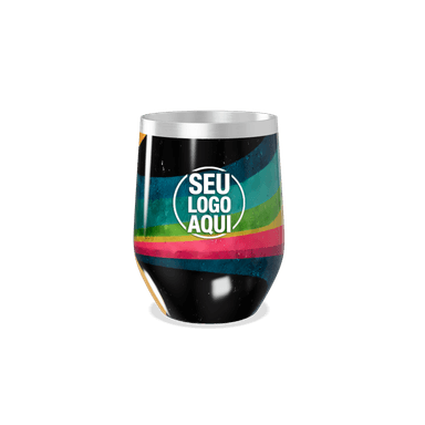 Copo Térmico Slim Listras Coloridas Inox personalizado