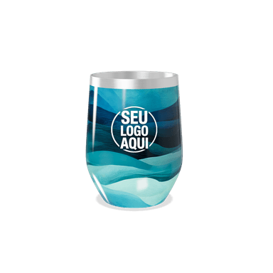 Copo Térmico Slim Ondas Azul Inox personalizado