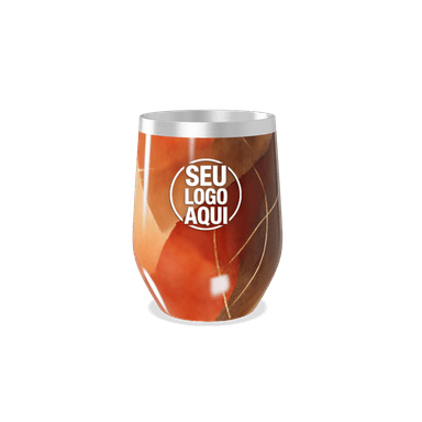 Copo Térmico Slim Abstrato Laranja Aço Inox personalizado