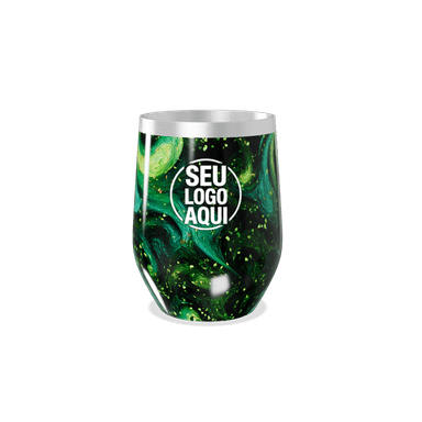 Copo Térmico Slim Verde Com Estampa Abstrata personalizado
