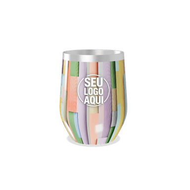 Copo Térmico Slim Listrado Multicolorido Inox personalizado
