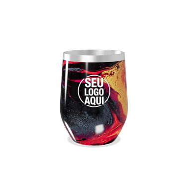 Copo Térmico Slim Preto Com Estampa Abstrata personalizado