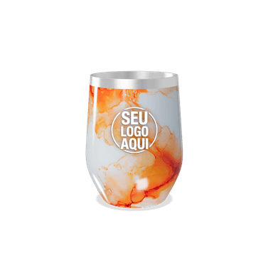 Copo Térmico Slim Estampa Abstrata Laranja personalizado