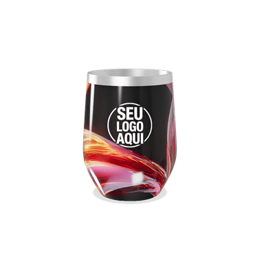 Copo Térmico Slim Preto Aço Inox Abstrato personalizado