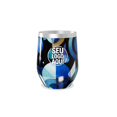 Copo Térmico Slim Design Geométrico Azul personalizado
