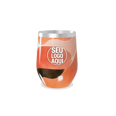 Copo Térmico Slim Estampa Abstrata Laranja personalizado
