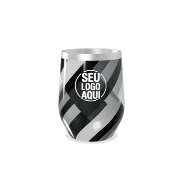 Copo Térmico Slim Preto E Branco Aço Inox personalizado
