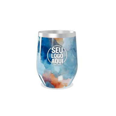 Copo Térmico Slim Pintura Abstrata Azul personalizado