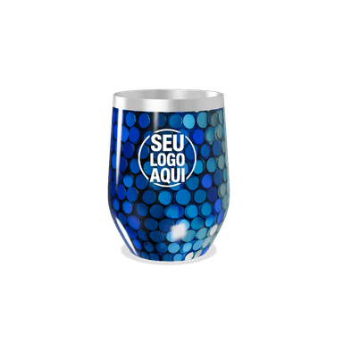 Copo Térmico Slim Azul Inox Bolinhas personalizado
