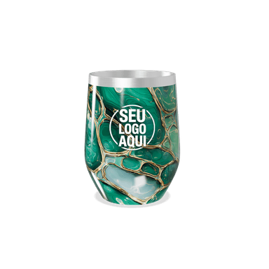 Copo Térmico Slim Verde Marmorizado personalizado