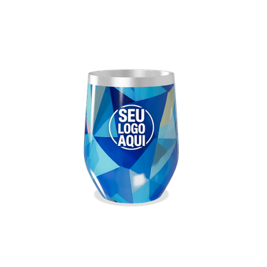 Copo Térmico Slim Geométrico Azul personalizado