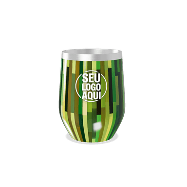 Copo Térmico Slim Listrado Verde Inox personalizado