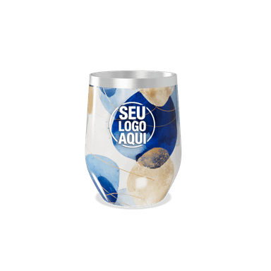 Copo Térmico Slim Estampa Azul E Dourada personalizado
