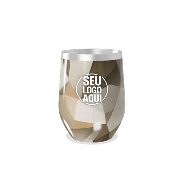 Copo Térmico Slim Geométrico Marrom Inox personalizado