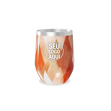 Copo Térmico Slim Estampa Geométrica Laranja personalizado