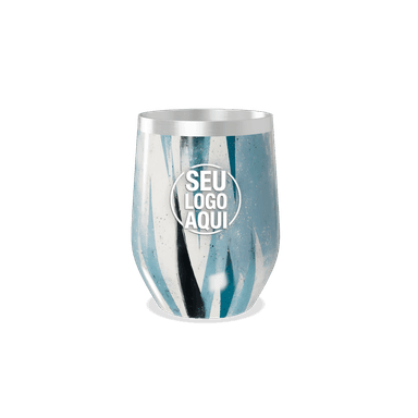 Copo Térmico Slim Azul Com Estampa Geométrica personalizado