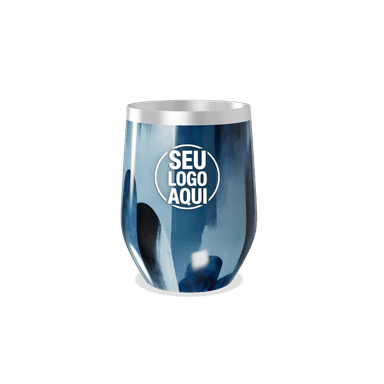 Copo Térmico Slim Azul Aço Inox Abstrato personalizado