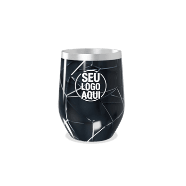 Copo Térmico Slim Preto Geométrico Aço personalizado