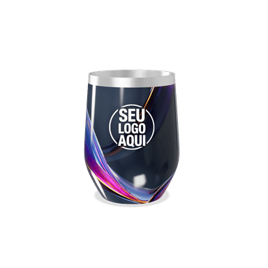 Copo Térmico Slim Preto Com Design Colorido personalizado
